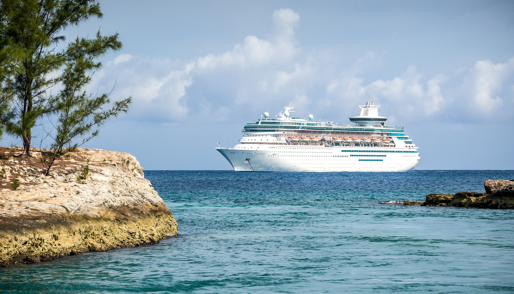 White Cruise Ship on Sea